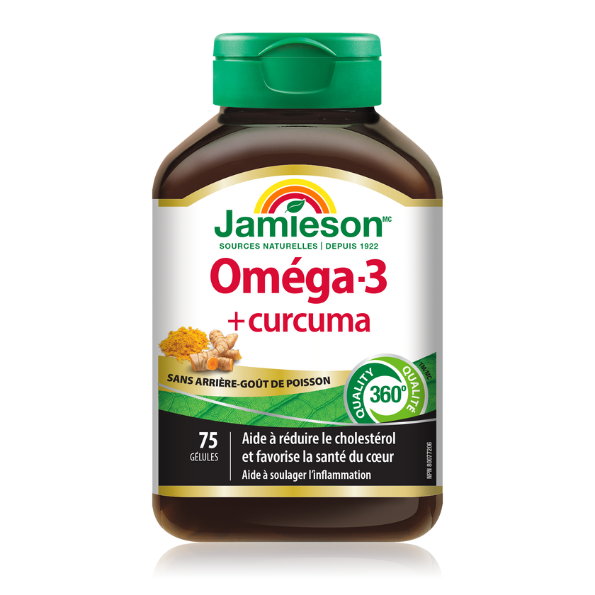 Jamieson 鱼油 Omega 3 + 姜黄,75 粒软胶囊