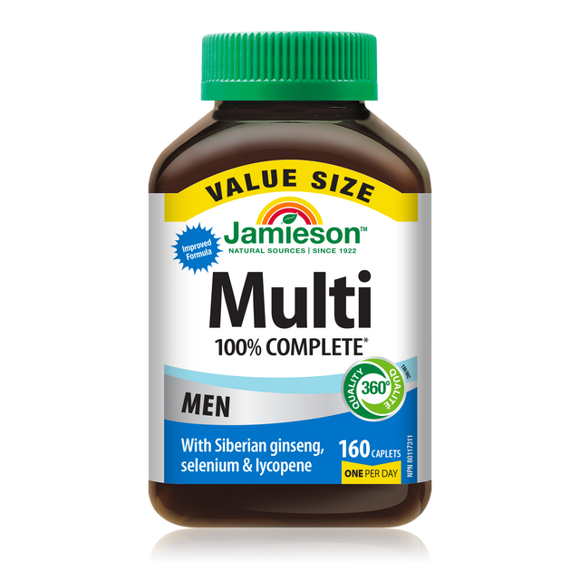 Jamieson 100% Complete Multi for Men 160 caplets Canadian label
