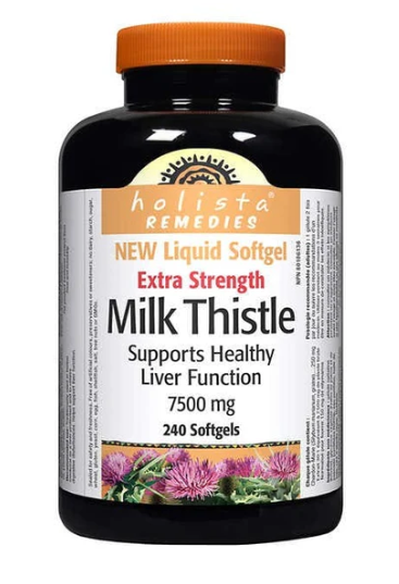 Holista Milk Thistle 7500 mg Canadian label sold online by nitvd.com