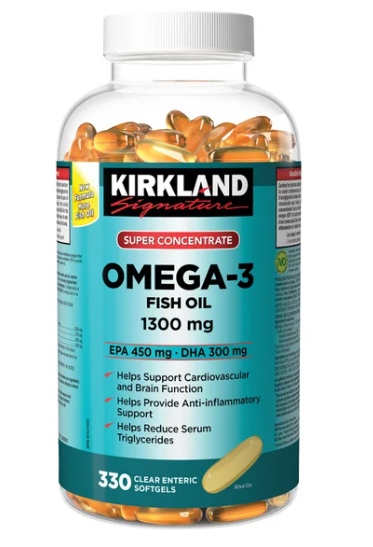 Kirkland Super Concentrate Omega-3 Fish Oil 1300mg 330 softgels Canadian label version 加拿大魚油