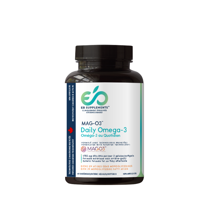 EVIDENCE BASED Daily Monoglyceride Omega-3 - MAG-O3 Healthy Aging 60 capsules Canadian Label