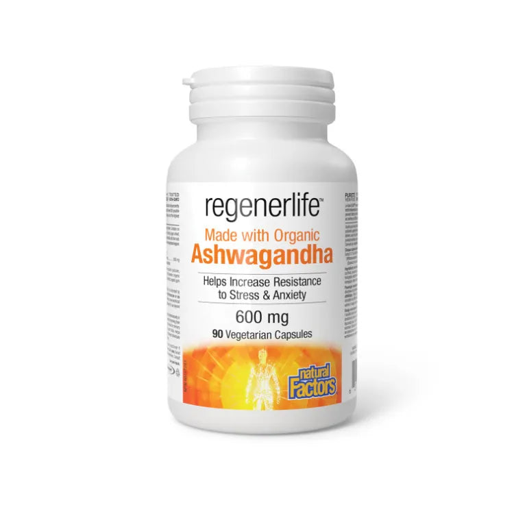 Regenerlife Ashwagandha supplement bottle on a white background nitvd.com Canada