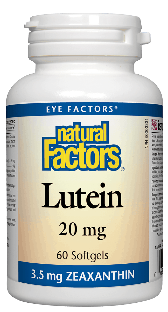 然自自然 Natural Factors Lutein 20 mg, 60 softgels
