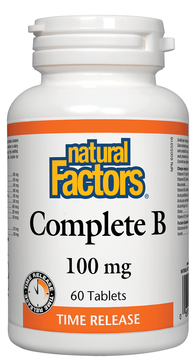 然自自然 Natural Factors Complete Vitamin B Time Release 100 mg 60 tablets