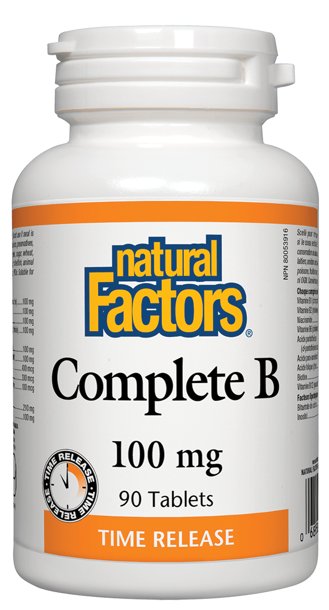 然自自然 Natural Factors Complete Vitamin B Time Release 100 mg 90 tablets