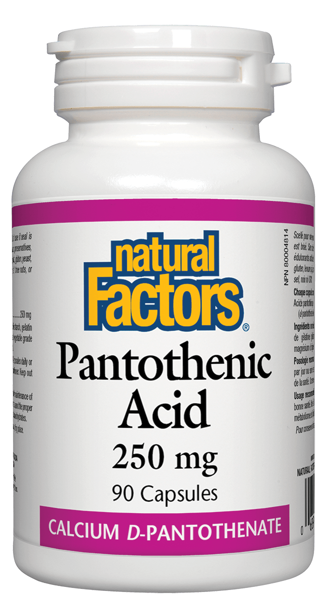Natural Factors 泛酸 维生素B5,250毫克, 90 胶囊
