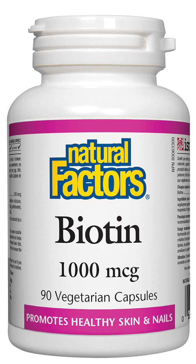 Natural Factors 生物素 1000 微克 90 粒素食胶囊