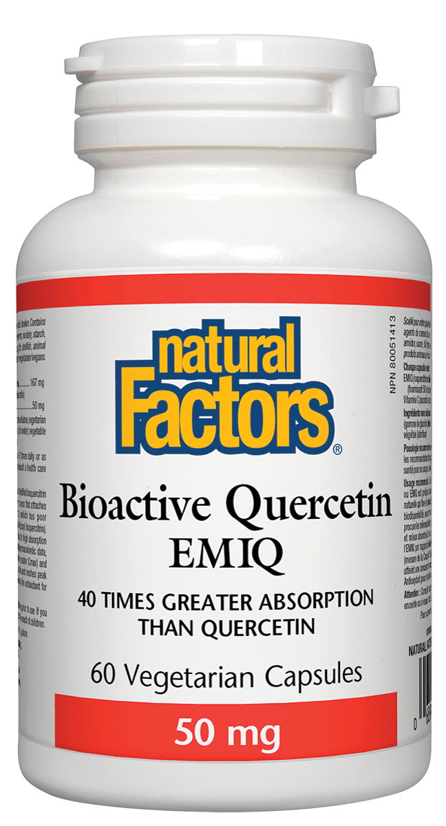 Natural Factors 生物活性槲皮素EMIQ抗過敏,50毫克,60素食膠囊