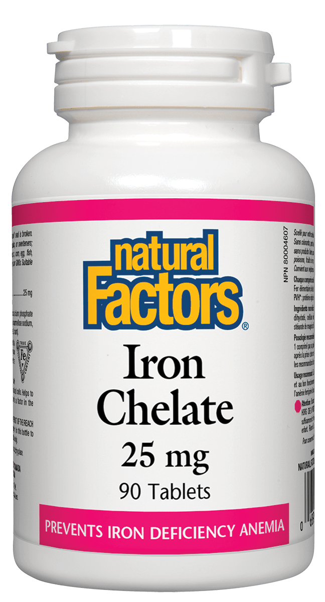 Natural Factors, Iron Chelate, 25mg, 90 tablets