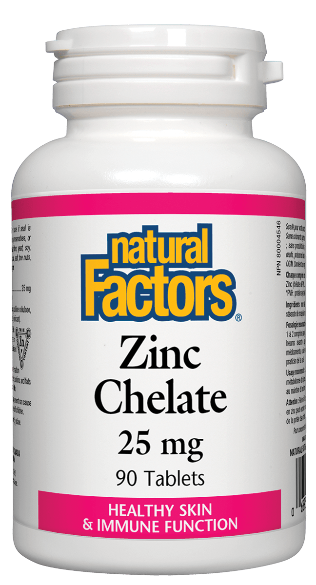 Natural Factors Zinc Chelate 25 mg bottle natural vitamin direct inc nitvd.com
