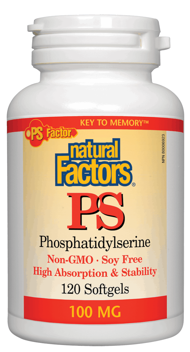 Natural Factors 高含量聰明素-磷脂酰絲氨酸(PS),100毫克,120粒軟膠囊