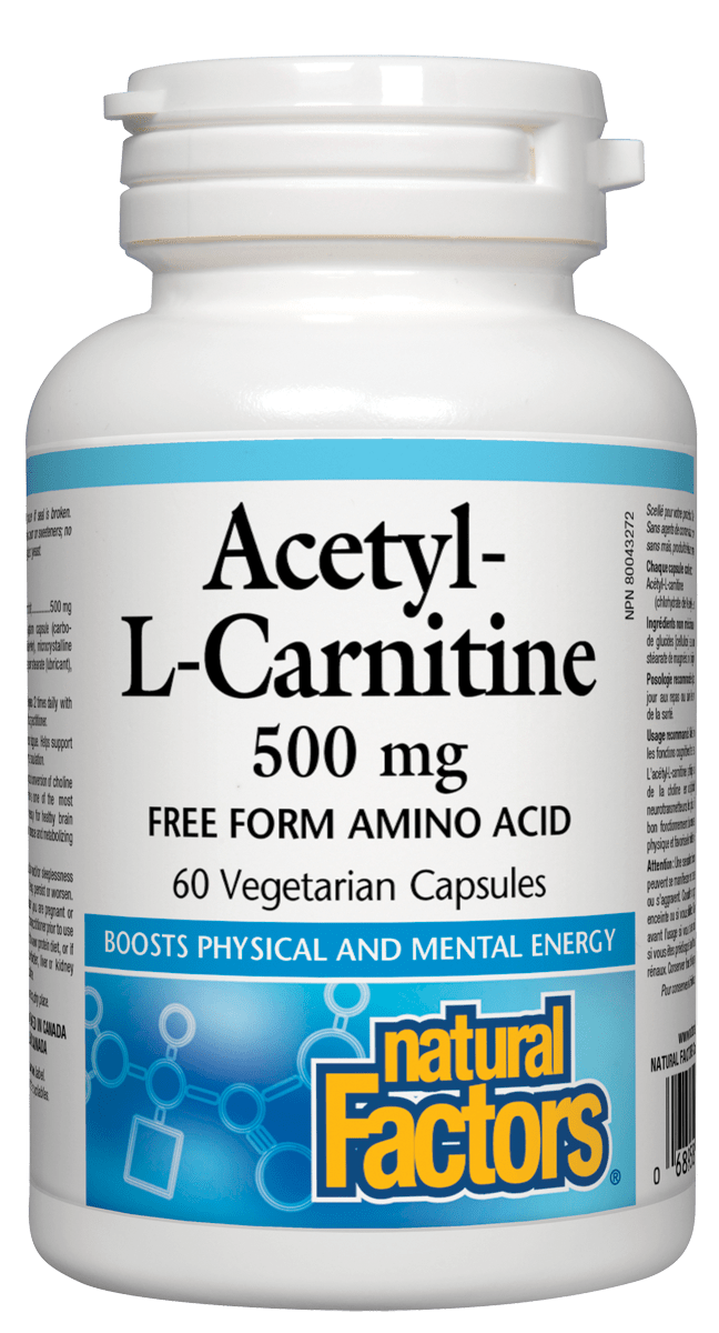 Natural Factors Acetyl-L-Carnitine 500mg 60 vegicaps