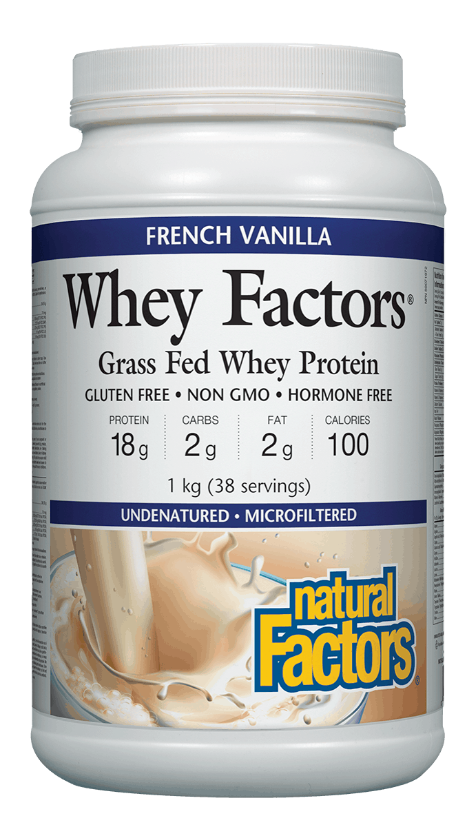 Natural Factors 100%天然乳清蛋白粉,法式香草口味,1公斤