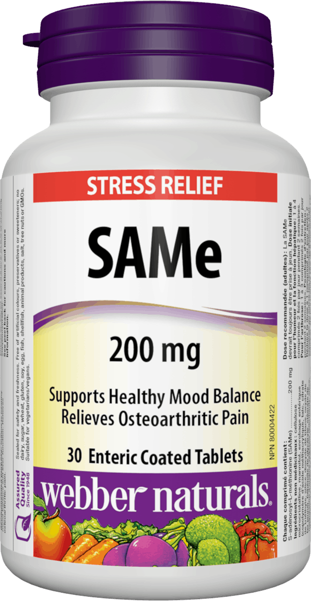 Webber Naturals SAMe Enteric Coated, 200mg, 30 tabs