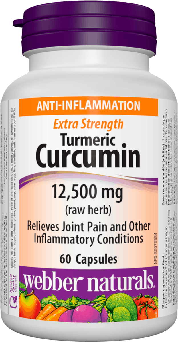 Webber Naturals Turmeric Curcumin 500 mg · Extra Strength , 60 capsules