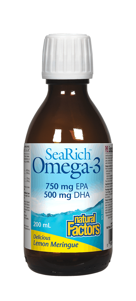 Natural Factors SeaRich Omega-3魚油 ,750毫克EPA+500毫克DHA,檸檬酥皮口味,200毫升