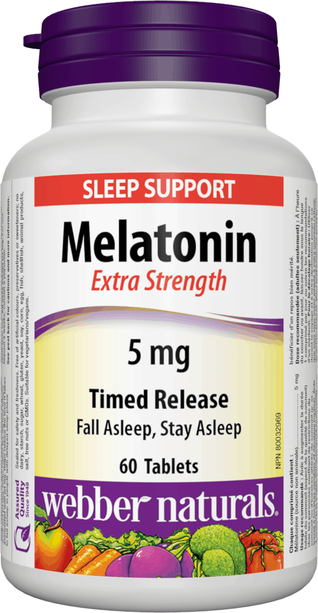 Webber Naturals Melatonin Time Release 5 mg, 60 tabs