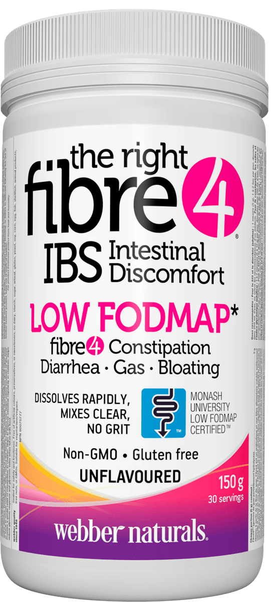 Webber Naturals 右纖維4 緩解IBS (腸易激綜合癥) 膳食纖維補充劑-無味-150克