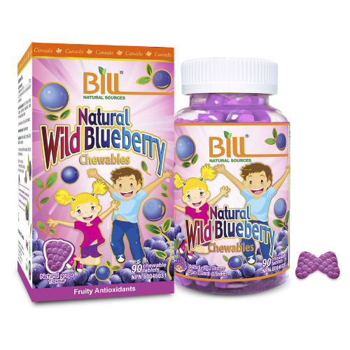 Bill Natural Sources Natural Wild Blueberry, 700 mg, 90 Chewable tablets Canada