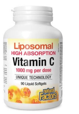 Natural Factors 脂質體維生素 C 1000 毫克, 高吸收性, 90 粒液體軟膠囊