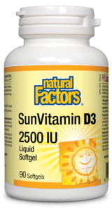 Natural Factors 维生素 D3 2500 IU,90 粒软胶囊