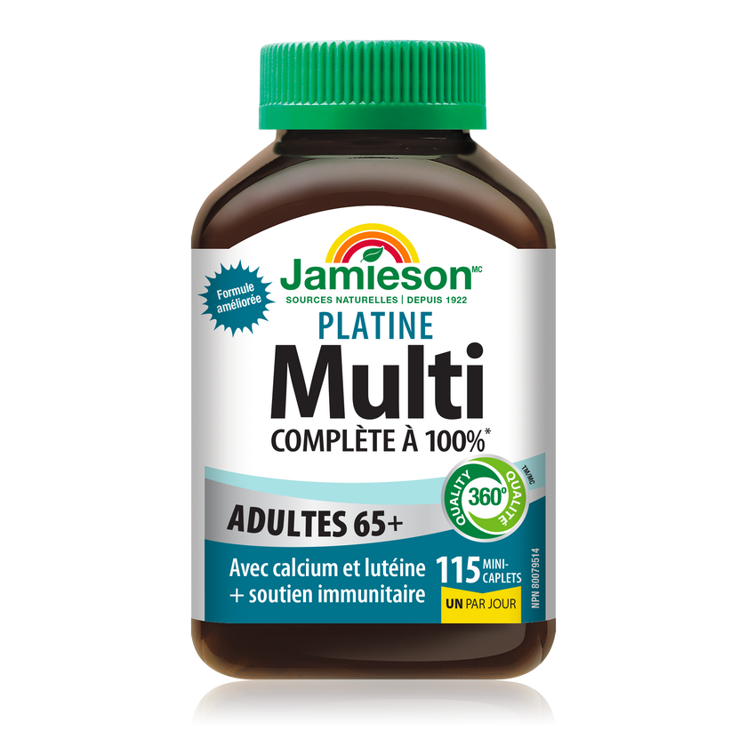 Jamieson 100% Complete Platinum Multivitamin for Adults 65+, 115 caplets