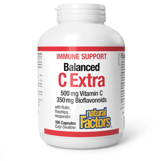 Natural Factors Balanced C Extra 500 mg / 350 mg · with Rutin, Rosehips, Hesperidin, 180 Capsules