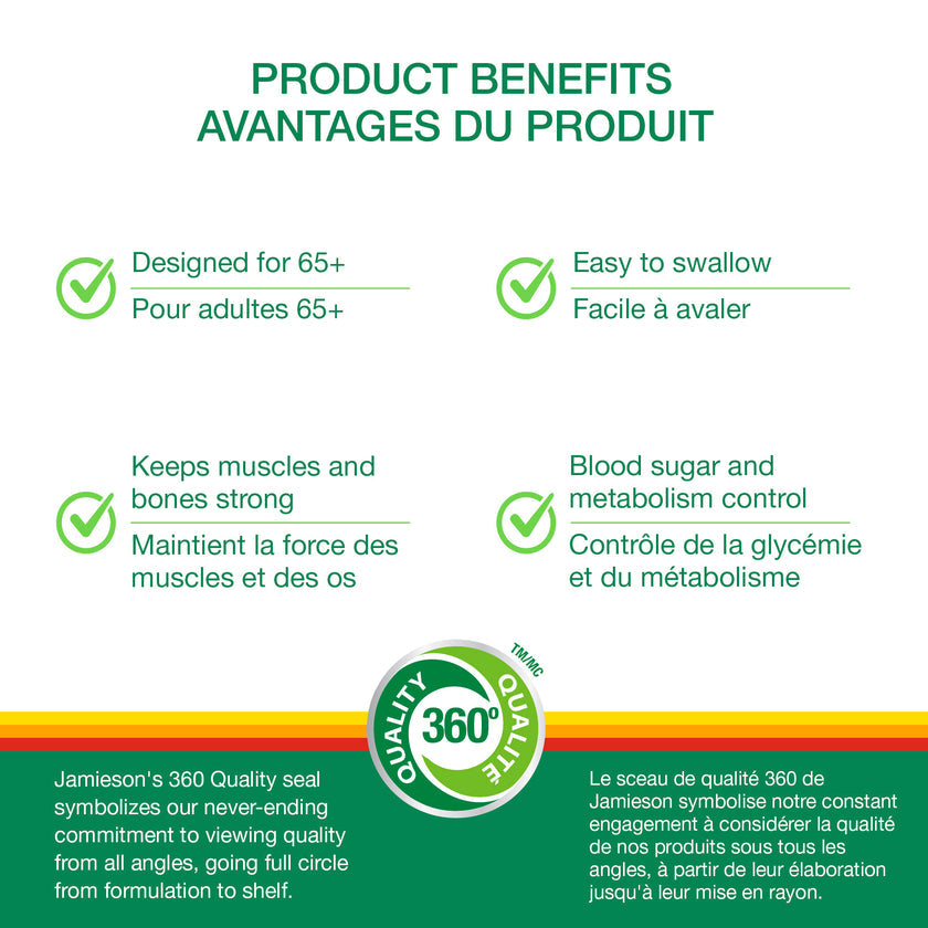 Jamieson 100% Complete Platinum Multivitamin for Adults 65+, 115 caplets