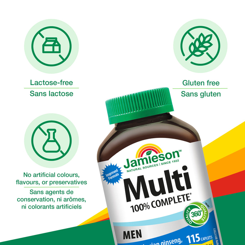 Jamieson 100% Complete Multivitamin for Men , 115 caplets