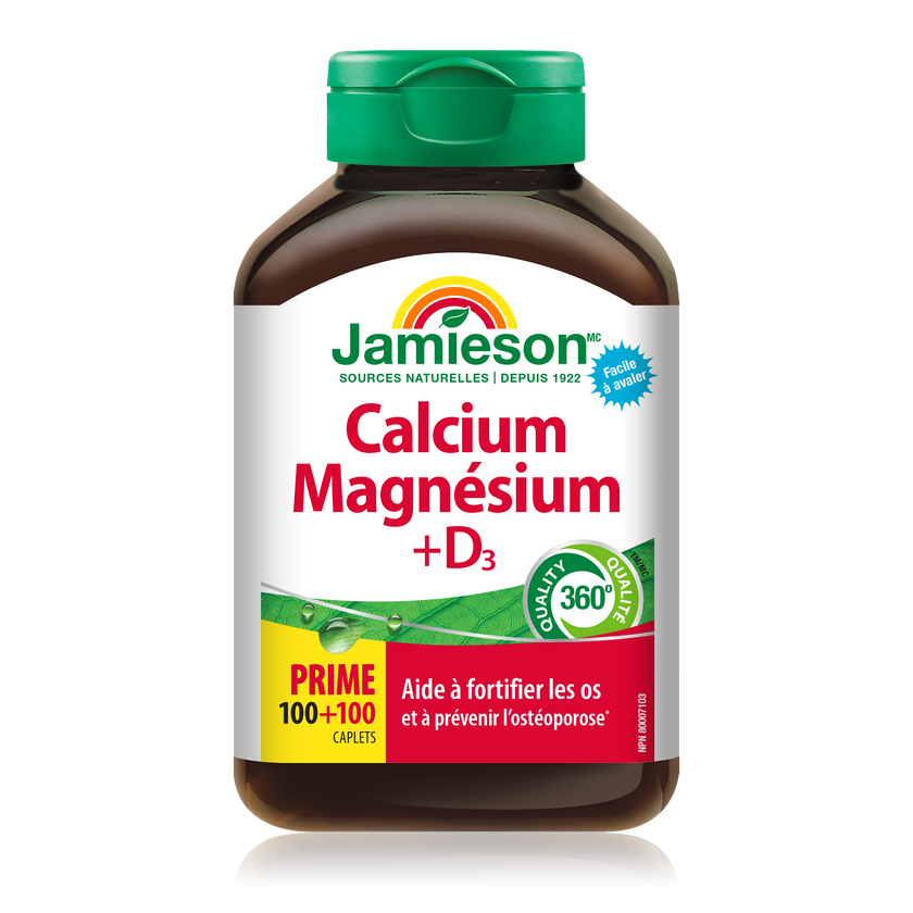 Jamieson Calcium & Magnesium with Vitamin D3, 100+100 caplets