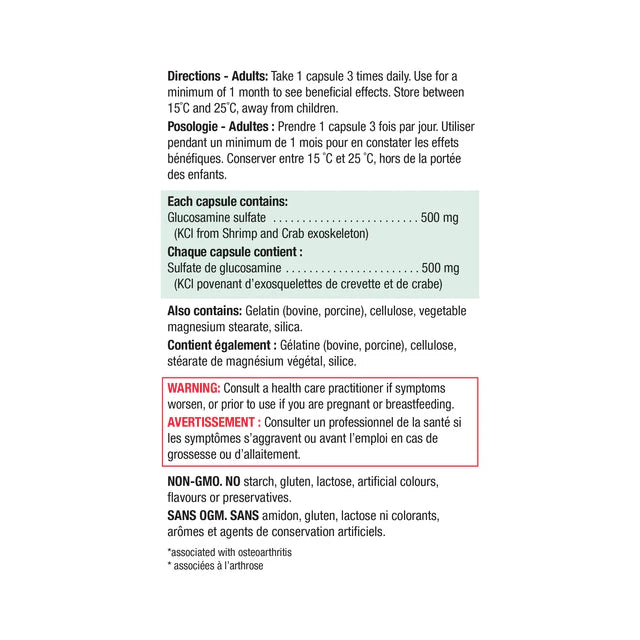 【优惠组合】6瓶 x Jamieson 健美生维骨力葡萄糖胺氨糖, 关节疼痛, 500毫克,  360粒