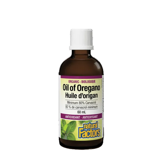 Bottle of Oil of Oregano with a white cap on a white background nitvd.com