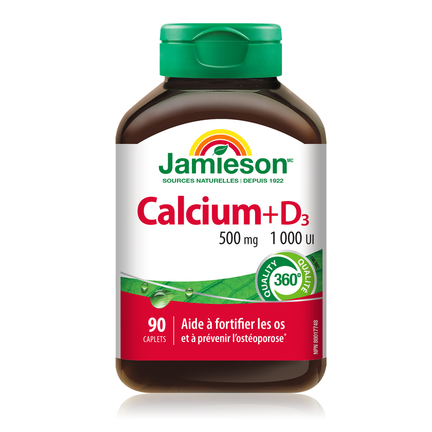 Jamieson Calcium & Vitamin D3, 500mg/1000IU, 90 caplets