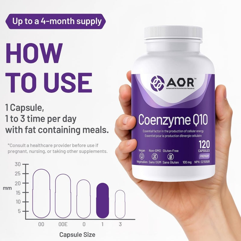 AOR 輔酶 Q10 100 毫克 120 素食膠囊 心血管健康