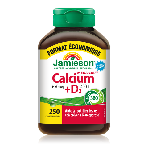 Jamieson Mega Cal | Calcium & Vitamin D3, 250 Caplets