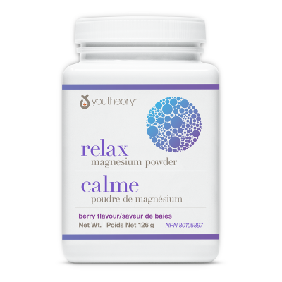 Youtheory Relax Magnesium Powder - Berry (126 g) Canadian version