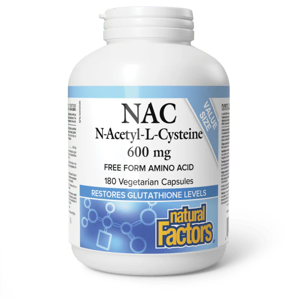 Natural Factors N-Acetyl-L-Cysteine 600 mg 180 veg capsules
