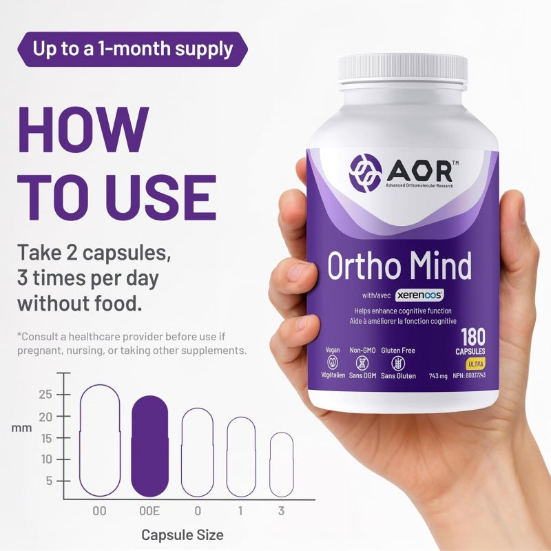 AOR Ortho Mind Cognitive Support 180 vegi capsules