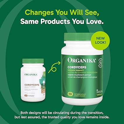 6x Organika Cordyceps Mushroom Extract 500mg 120 vegetarian capsules Bundle