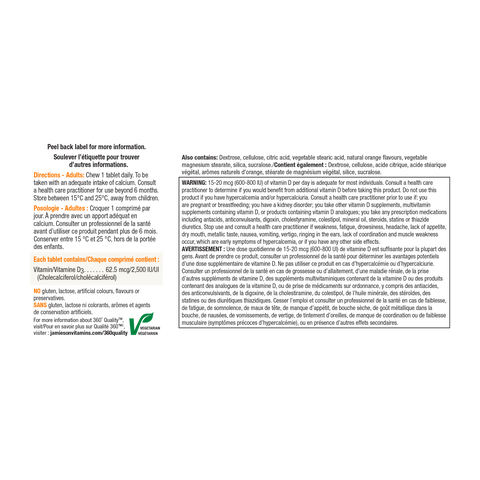 Jamieson Vitamin D3 2,500 IU | 75 Chewables