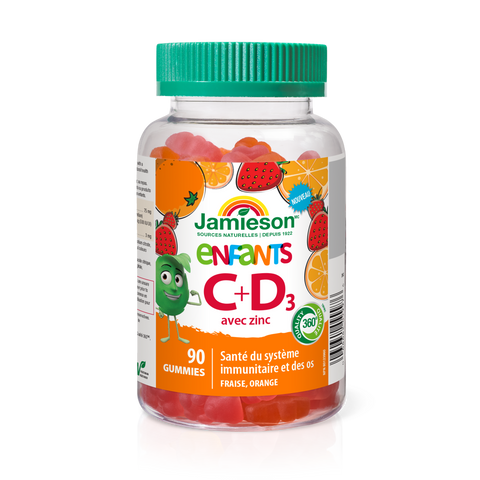 Jamieson Kids Vitamin C+D3 Gummies with Zinc 90 Gummies