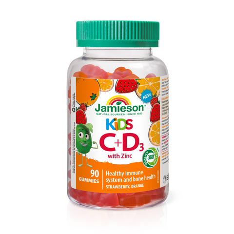 Jamieson Kids Vitamin C+D3 Gummies with Zinc 90 Gummies
