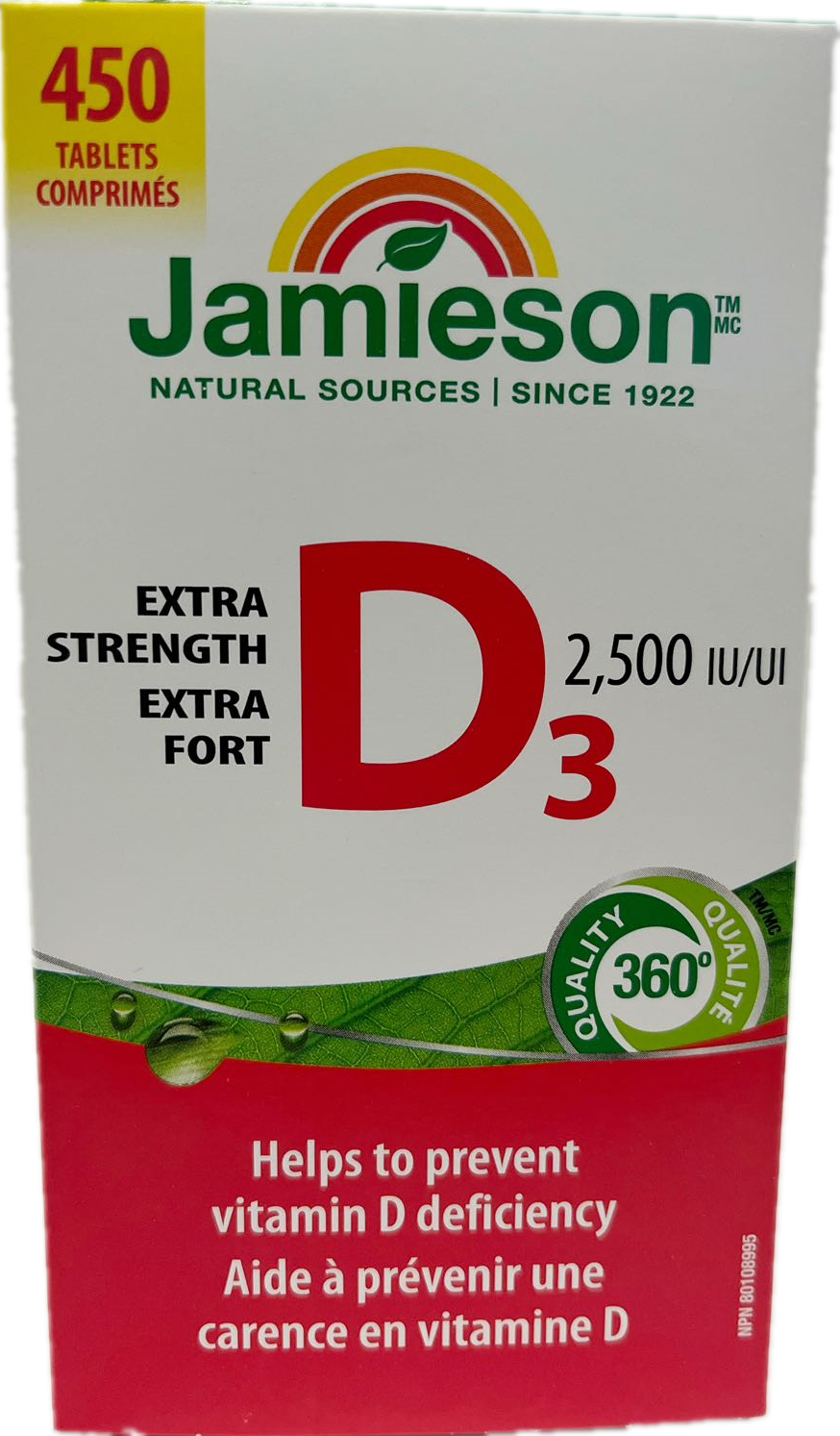 Jamieson Vitamin D3 2500IU , 450 Tablets