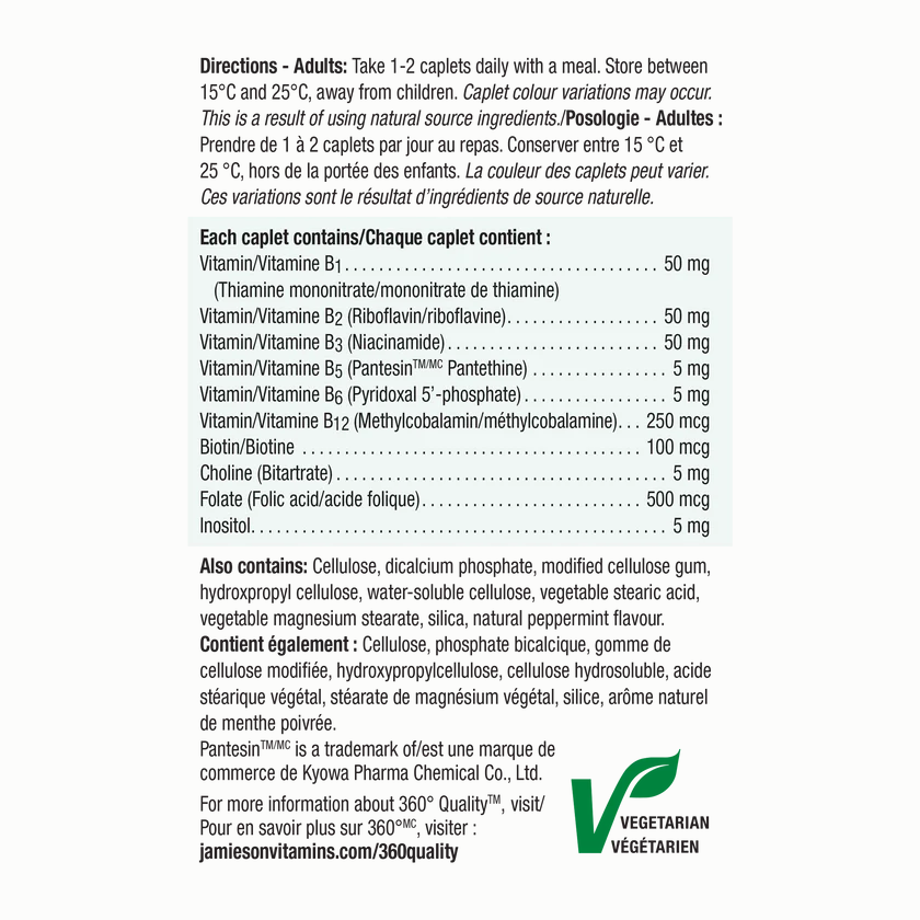 Jamieson Vitamin B Complex 50 mg, 90+30 Caplets