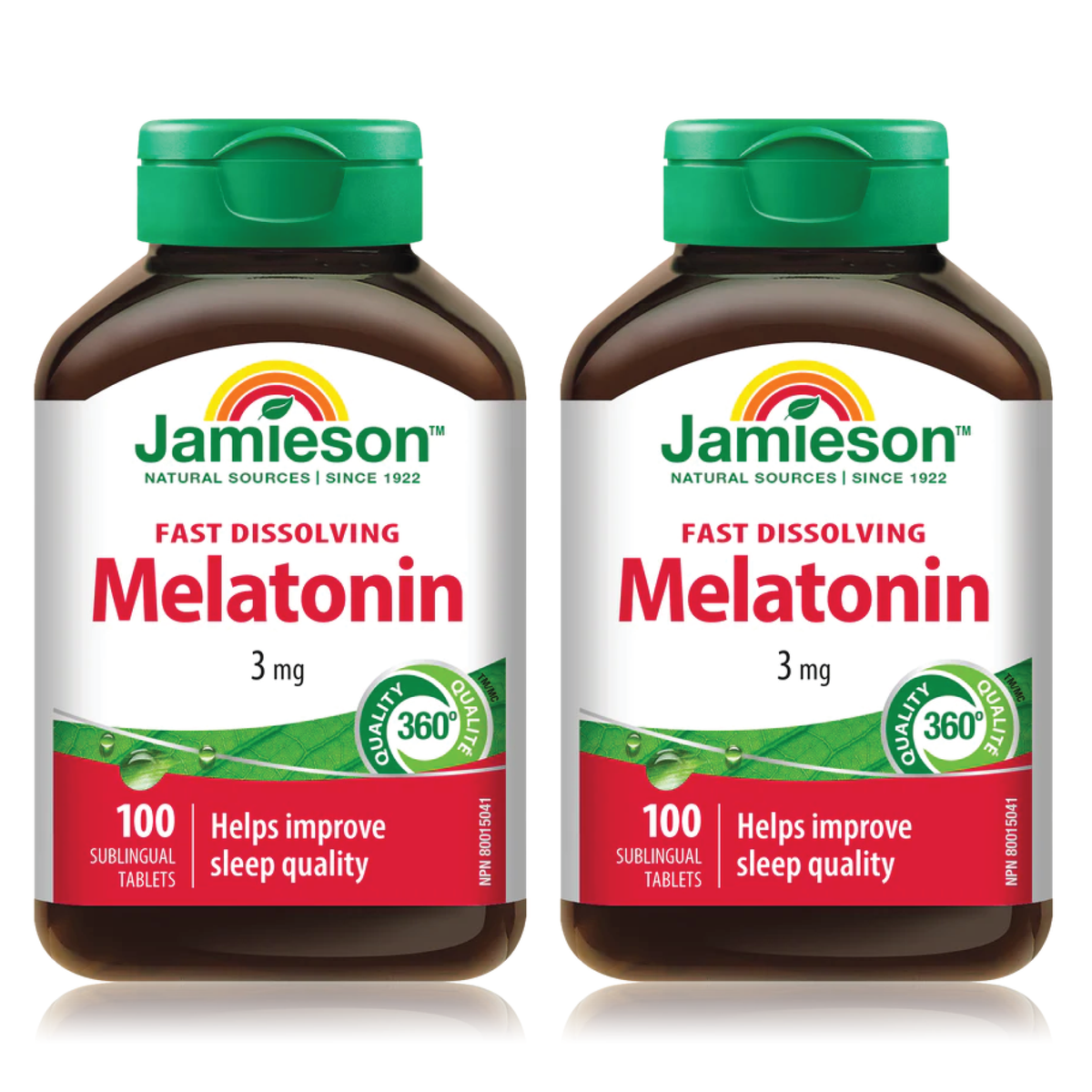 2 x Jamieson Melatonin 3 mg, 100 tablets Bundle