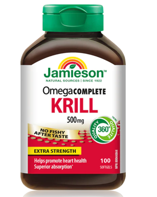 Jamieson Omega Complete™ Extra Strength Super Krill 500 mg, 100 softgels 健美生
