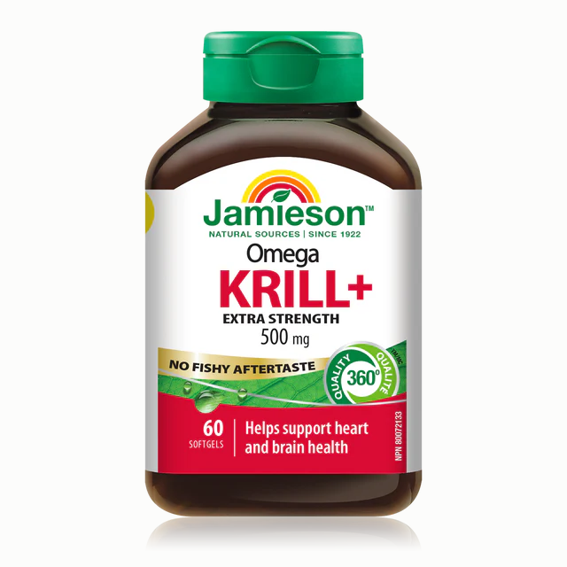 【优惠组合】3 x  Jamieson 欧米茄+磷虾油 500毫克，软胶囊60粒 促进心脏健康