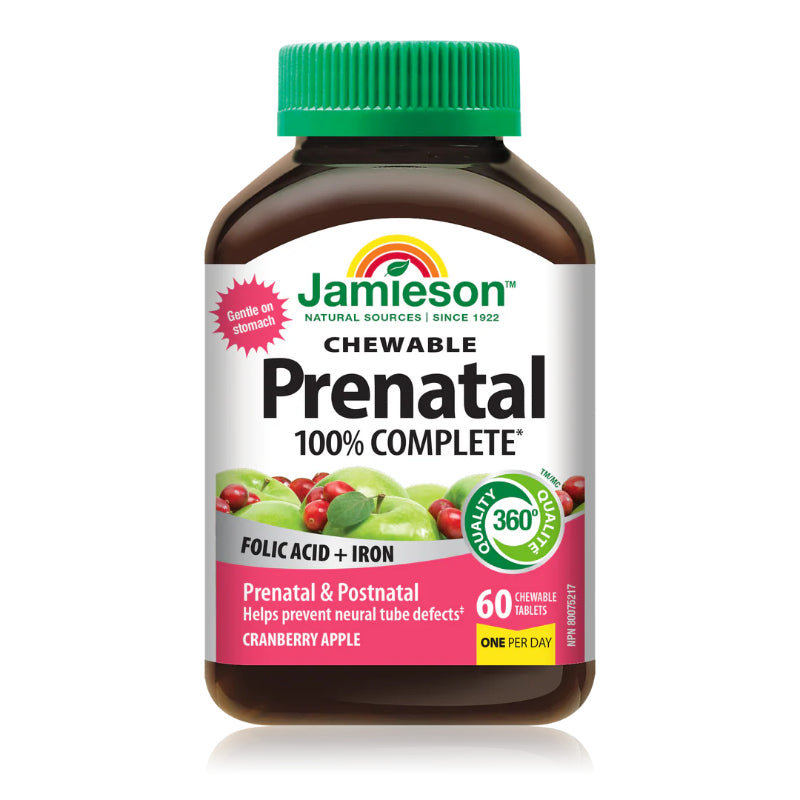 Jamieson 産前100％完全複合維生素咀嚼片-蔓越莓蘋果口味60粒