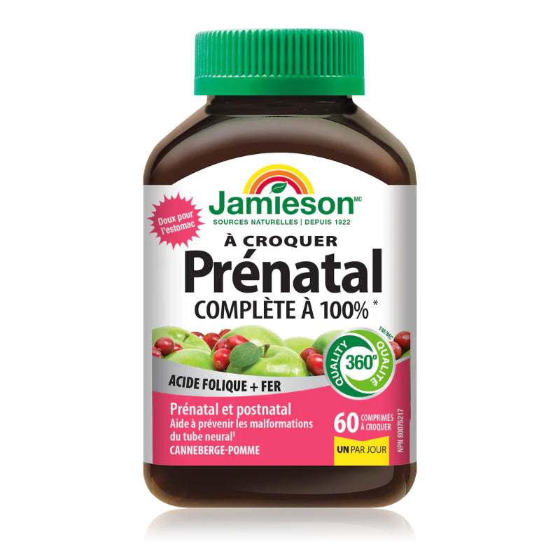 Jamieson 産前100％完全複合維生素咀嚼片-蔓越莓蘋果口味60粒
