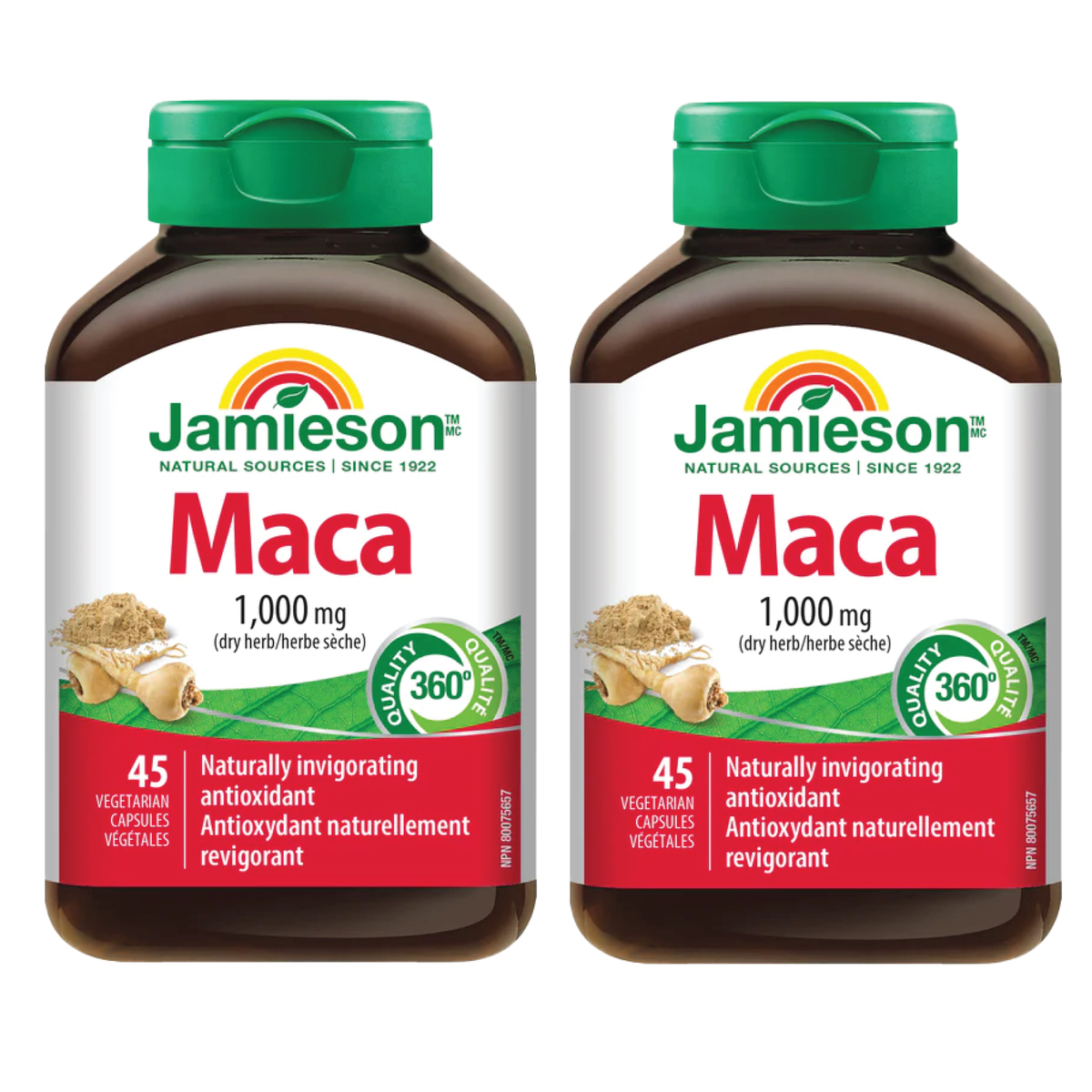 【优惠组合】2瓶 x Jamieson 玛卡1000毫克，45粒素食胶囊